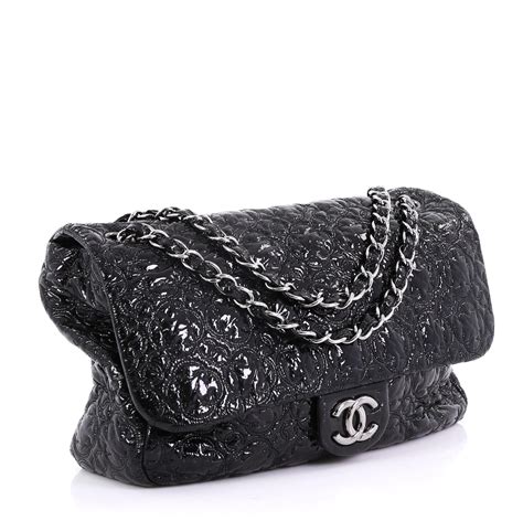 Chanel Rock In Moscow Flap Bag Patent Vinyl Jumbo Red 2729053